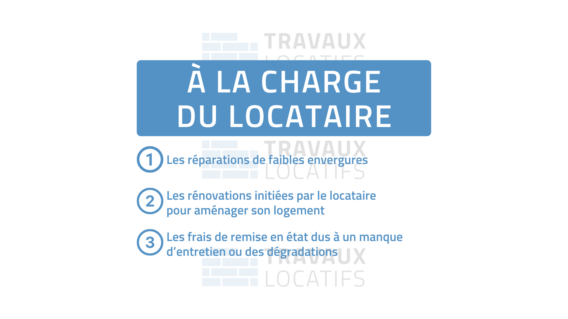 Quels sont les travaux à la charge du locataire ? On vous dit tout
